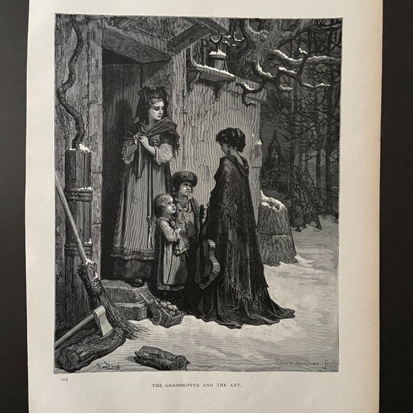 Gustave Dore, Antique Print, Woodcut Engraving - Picture 2 of 3